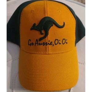 I Love Australia Go Aussie Oi Oi Baseball Hat Men's Green Yellow Adjustable Cap
